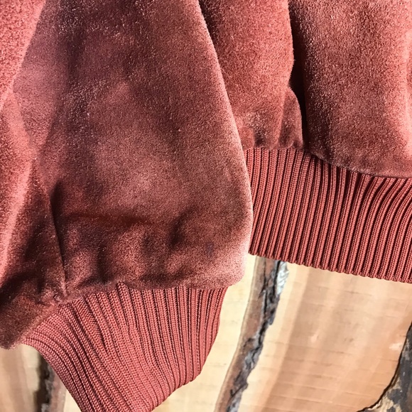 VINTAGE 70s Suede and Faux Fur Bomber Jacket S - Picture 8 of 8